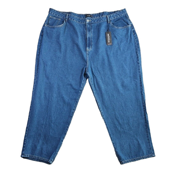 Pretty Little Thing Women's Jean Size 24 Recycled Plus Mid Blue Washed New w Tag - Picture 1 of 16